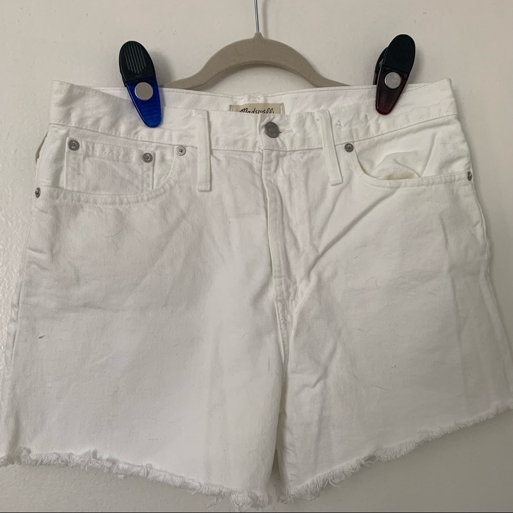 Madewell white jean shorts